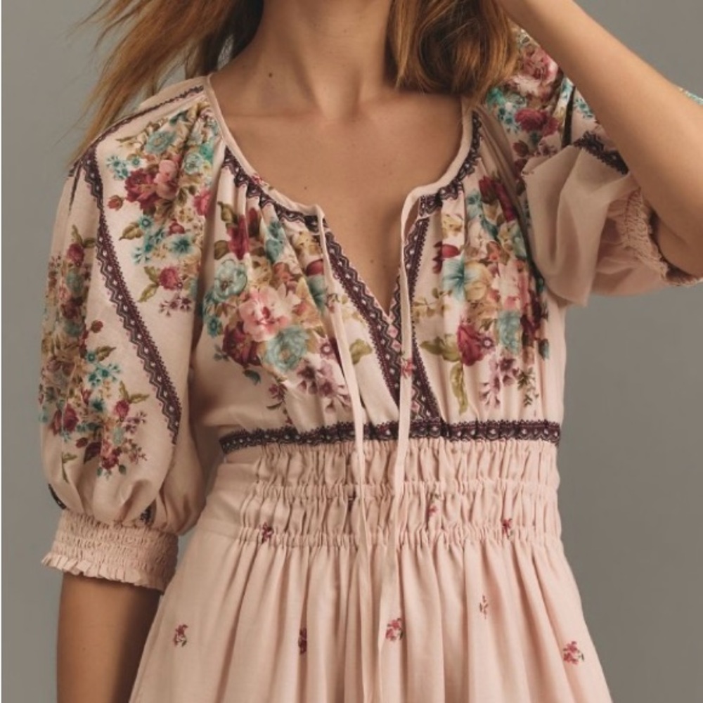 New NWT Anthropologie Maeve Somerset floral Boho Dress